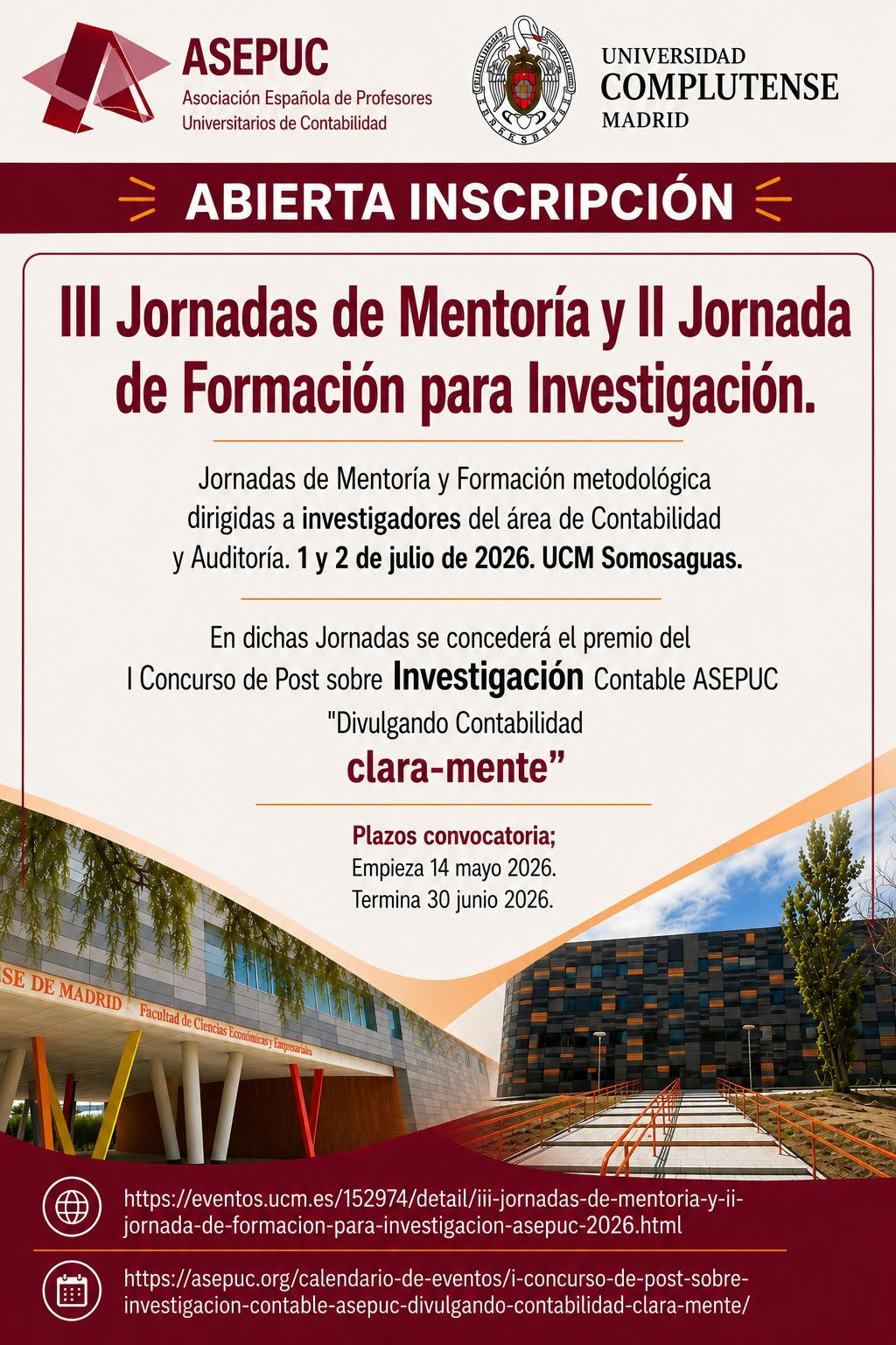 III Jornadas de Mentoría y II Jornada de Formación para Investigación. ASEPUC 2026